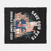 2024救年のトランプ大統領の政治 フリースブランケット (正面(横))