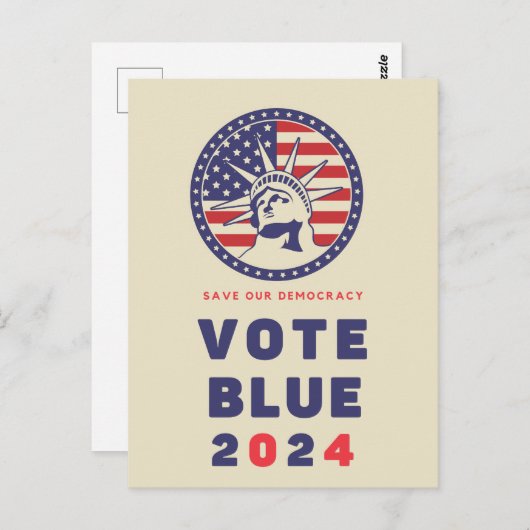 2024救年の選挙で民主的な投票が行われた ポストカード (正面/裏面)