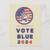 2024救年の選挙で民主的な投票が行われた ポストカード (正面)