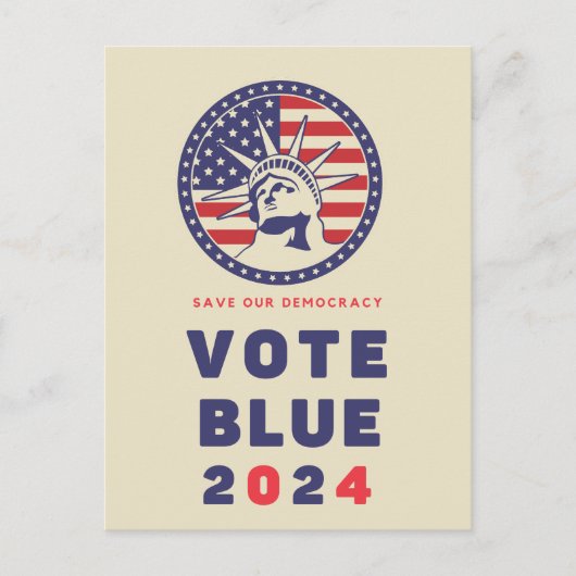 2024救年の選挙で民主的な投票が行われた ポストカード (正面)