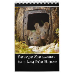 2024新しいログパイルハウスでマウスをジョージ カレンダー
