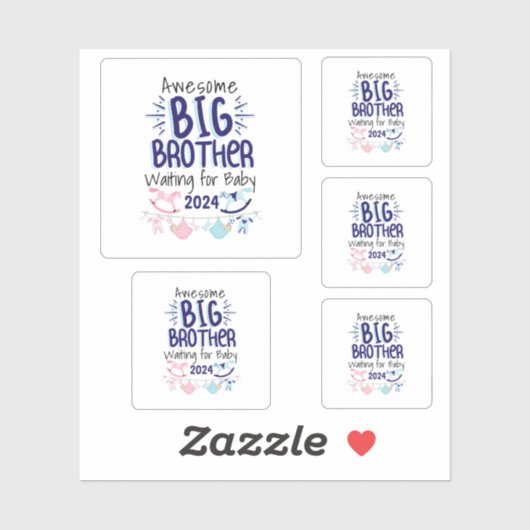 2024新ビッグブラザー待ちベビー兄弟姉妹 シール (シート)