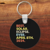 2024最高の年4月8日の皆既日食 キーホルダー (正面)