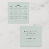 2024月カレンダーグリーンリネンカスタム スクエア名刺 (正面/裏面)