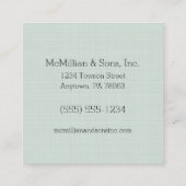 2024月カレンダーグリーンリネンカスタム スクエア名刺 (裏面)