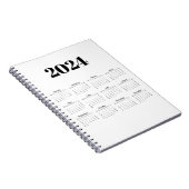 2024月次カレンダー |背景 ノートブック (右側)