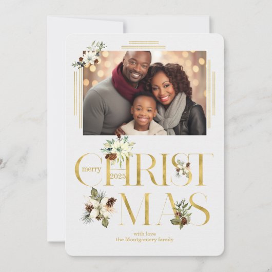 2024植物性クリスマス文字独身の写真 シーズンカード (正面)