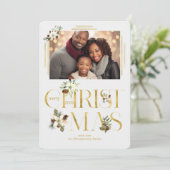 2024植物性クリスマス文字独身の写真 シーズンカード (スタンド正面)