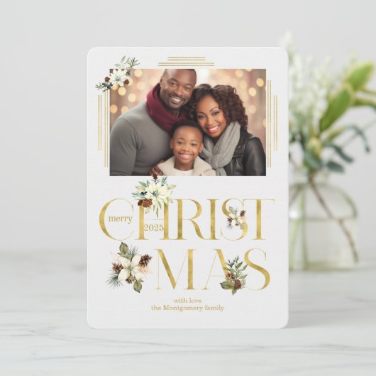 2024植物性クリスマス文字独身の写真 シーズンカード (スタンド正面)