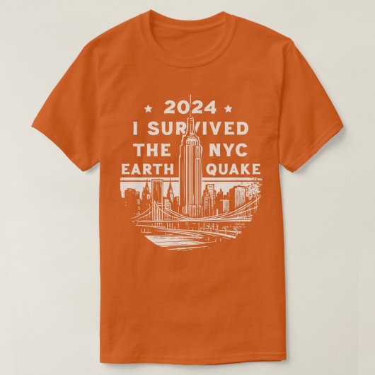 2024生き延び年のNYC地震 Tシャツ (デザイン正面)