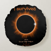 2024生き延び年太陽の日食円枕 ラウンドクッション (正面)