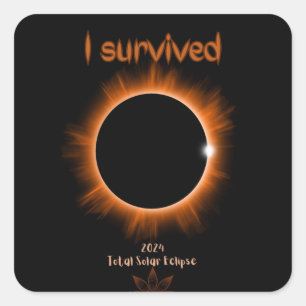 2024生き延び年Eclipseシ太陽のステッカー スクエアシール