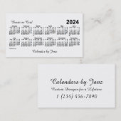 2024白カレンダーby Janz 名刺 (正面/裏面)