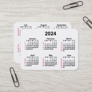2024白52週ISOカレンダー(Janz) 名刺