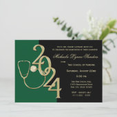 2024看護医療分野卒業グリーン金ゴールド 招待状 (スタンド正面)