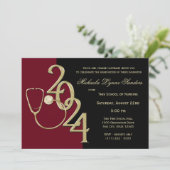 2024看護医療分野卒業マルーン金ゴールド 招待状 (スタンド正面)