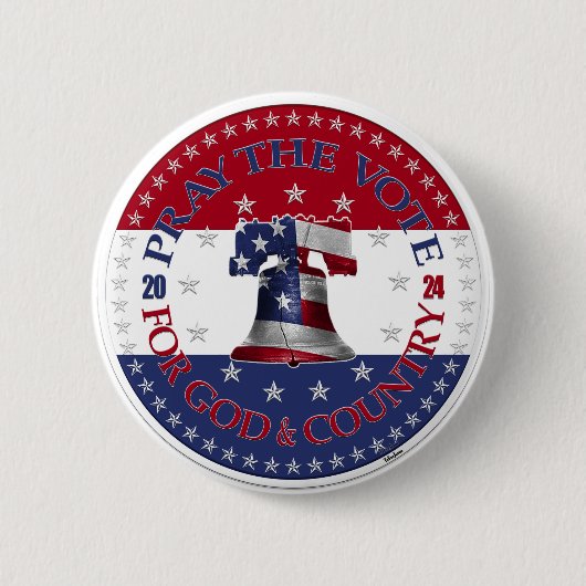 2024祈神の国の自由のための投票ベル 缶バッジ (正面)