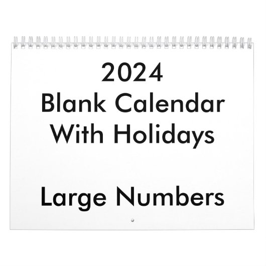 2024空白の年カレンダー カレンダー (カバー)