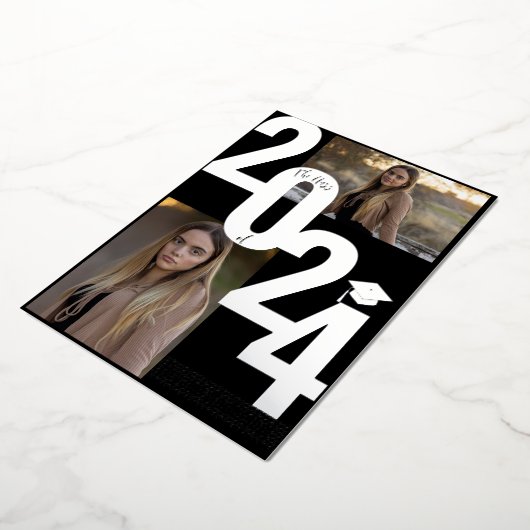 2024箔実在銀金属卒業写真 箔招待状 (回転した状態)