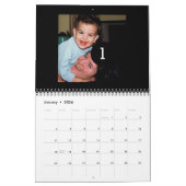 2024簡単として1から12自分の写真カレンダー黒 カレンダー (1月 2026)