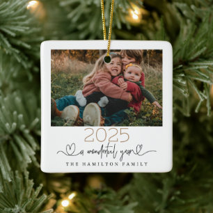 2024素晴らしい年の型のスクリプトフォト セラミックオーナメント