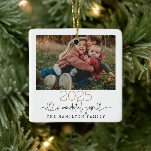 2024素晴らしい年の型のスクリプトフォト セラミックオーナメント (ツリー)