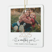 2024素晴らしい年の型のスクリプトフォト セラミックオーナメント (左)