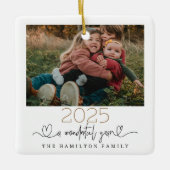 2024素晴らしい年の型のスクリプトフォト セラミックオーナメント (正面)