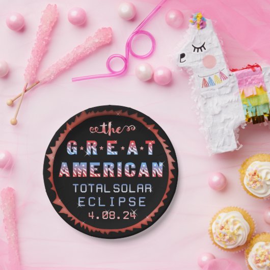 2024素晴らし年4太陽の月8日のアメリカ皆既日食 ペーパープレート (パーティー)