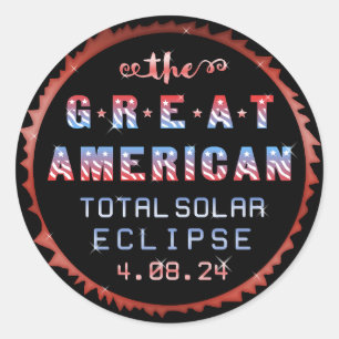 2024素晴らし年4太陽の月8日のアメリカ皆既日食 ラウンドシール