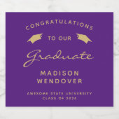 2024紫の金ゴールドスクリプトキャップ卒業 スパークリングワインラベル (シングルラベル)