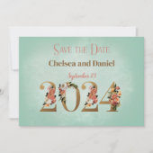 2024結婚のパーソナライズされた保存 招待状 (正面)