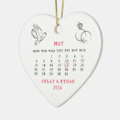 2024結婚年結婚した月 セラミックオーナメント (左)