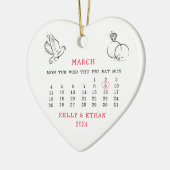 2024結婚年3月結婚した日付 セラミックオーナメント (左)