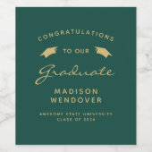 2024緑の金ゴールドスクリプトキャップ卒業 ワインラベル (シングルラベル)