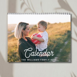 2024自分モダンの家族の写真をカスタム作成する カレンダー