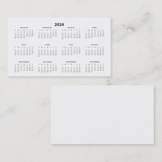 2024財布サイズカレンダー名刺 名刺 (正面/裏面)