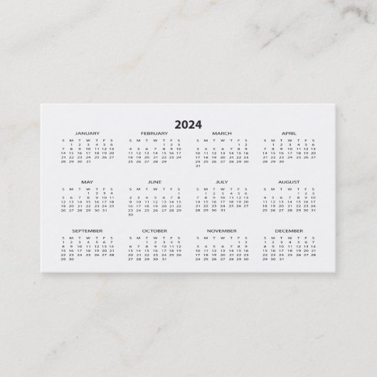 2024財布サイズカレンダー名刺 名刺 (正面)