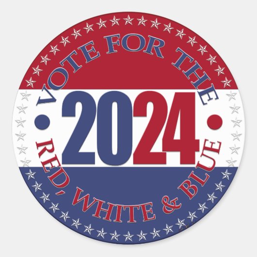 2024赤と青の赤と青の投票 ラウンドシール (正面)