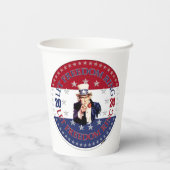 2024赤と青レット自由リングや輪アンクルサム 紙コップ (裏面)