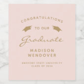 2024赤面金ゴールドスクリプトキャップ卒業 ワインラベル (シングルラベル)