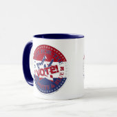 2024赤、白、青の投票！星形チェック マグカップ (正面左)