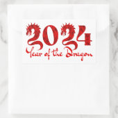 2024辰年赤 長方形シール (バッグ)