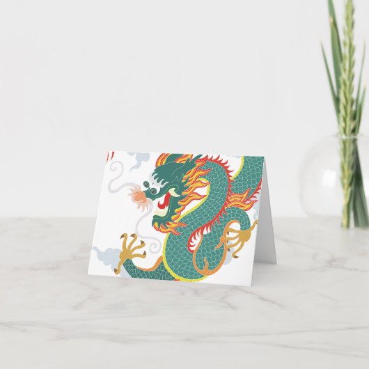 2024辰年（ドラゴン年）の中国正月カード サンキューカード (正面)