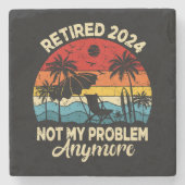 2024退職した年はもう私の問題ではないおもしろい ストーンコースター (正面)