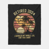 2024退職した年私は生涯の退職を働いた フリースブランケット (正面)
