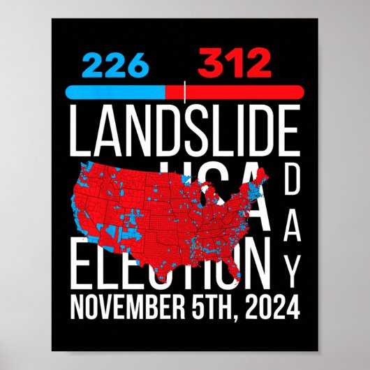 2024選挙マップ最終投票312トランプ地滑り ポスター (正面)