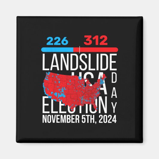 2024選挙マップ最終投票312トランプ地滑り マグネット (正面)