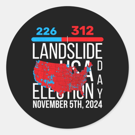 2024選挙マップ最終投票312トランプ地滑り ラウンドシール (正面)