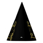 2024金ゴールドとブラックの紙パーティー帽子 パーティーハット (左)